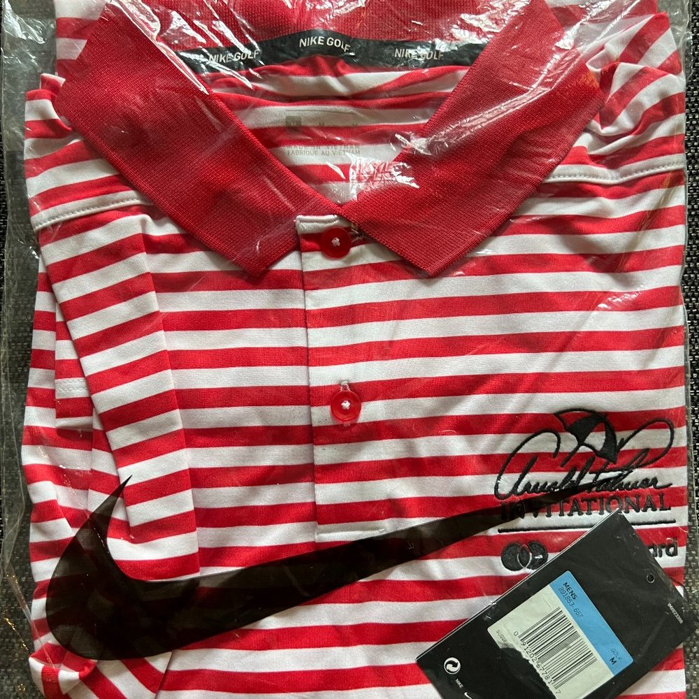 Men's Nike Red/White Arnold Palmer Invitational Victory Striped Polo Size Medium